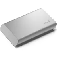 LaCie Portable SSD STKS1000400 - SSD - 1 TB - ekstern (bærbar) - USB (USB-C stikforbindelse) - månesølv - med Seagate Rescue Data Recovery