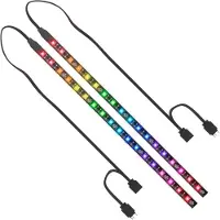 SilentiumPC Aurora Stripes ARGB, LED strip, 18 pære(r ), LED, 2 stk