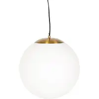 QAZQA Smart skandinavisk pendellampe guld med opalglas 40 cm inkl. WiFi A60 - Ball 40
