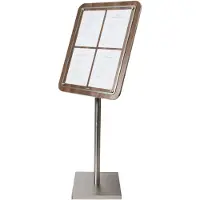 Securit GLASS STAR Informationsdisplay panel til 4xA4, valnød