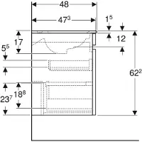 Geberit Møbelpakke Renova Plan 2 skuf 55cm lava