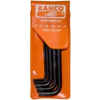 Bahco Set Of 5 Long Phosphated Torx Plus Allen Keys Ip10/ip40 Set Unbrakonøgle