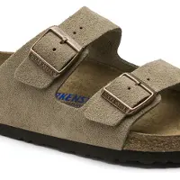 Birkenstock Birkenstockunisex. 951301 Sandaler i læder Arizona Soft (Regular pasform) brun (37), Fast, Ingen, Casual