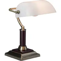 Brilliant Bankir, Messing, Hvid, Glas, Metal, Træ, Soveværelse, Stue, Kontor, Moderne, II, CE