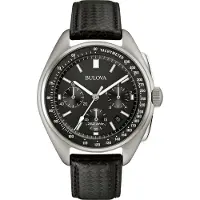 Bulova Herreur 96B251 Sort/Læder Ø45 mm
