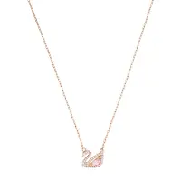 Swarovski Kæde 'Swan' rosa guld / lyserød / hvid
