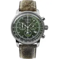 Zeppelin 100 Jahre Herreur 86804 Grøn/Læder Ø42 mm