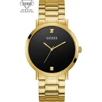 GUESS Herreur W1315G2 Sort/Gul guldtonet stål Ø44 mm
