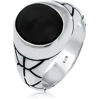 KUZZOI Ring 'Siegel' sort / sølv