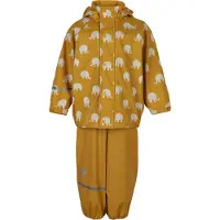 CeLaVi Regntøj - PU - Mineral Yellow m. Elefanter - - 130 - Regntøj