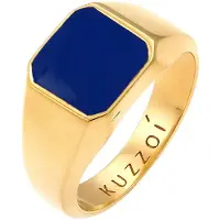 KUZZOI Ring 'Enamel' mørkeblå / guld