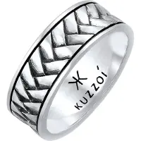 KUZZOI Ring sort / sølv