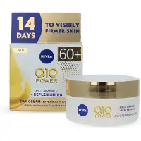 Nivea Q10 Power 60+ Skin Anti-Wrinkle + Replenishing Day Cream (50 ml), Kraftig Anti Aging Creme, fugtighedscreme til kvinder med coenzym