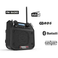 Perfectpro Byggepladsradio DABPRO DAB+, FM stødsikker, genopladelig Sort