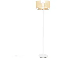 QAZQA Oriental gulvlampe hvid med rattan 40 cm - Akira