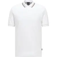 BOSS Slim fit poloshirt i bomuld med striber på kraven