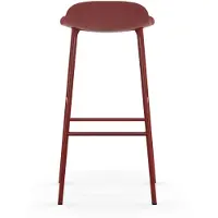 Normann Copenhagen Form barstol høj red, rødlakerede stålben