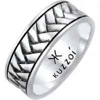 KUZZOI Ring sort / sølv