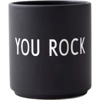Design Letters Kop - Favourite - Porcelæn - Sort You Rock - - OneSize - Kop