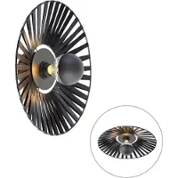 QAZQA Rustik væglampe sort 40 cm - Leia