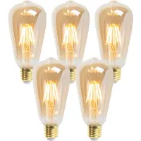 LUEDD Sæt med 5 E27 dæmpbare LED-pærer ST64 Goldline 5W 380lm 2200K