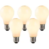 LUEDD Sæt med 5 E27 LED flammeglødetrådslamper opalglas 3W 250lm 2200K