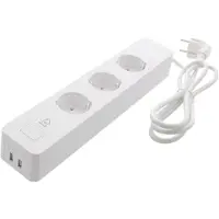 Deltaco Smart Home grenstik, 3xCEE 7/3, USB-A 2A, hvid SH-P03USB2 Modsvarer: N/A