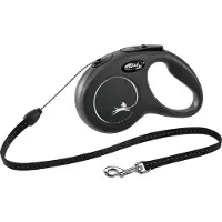 Flexi New CLASSIC 8 m Sort Hund Fleksibel hundesnor, 12kg