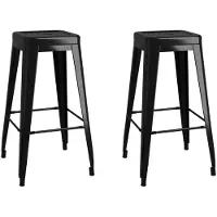 vidaXL Barstole Stabelbare Metal - Sort