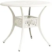vidaXL havebord 90x90x74 cm støbt aluminium hvid