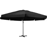 vidaXL haveparasol med aluminiumstang 500 cm sort