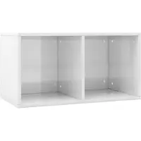 vidaXL reol til lp'er 71x34x36 cm konstrueret træ hvid højglans