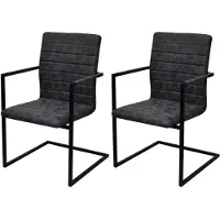 vidaXL Spisebordsstole 2 Stk. Cantilever-Design Kunstlæder