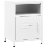 vidaXL natbord 35x35x51 cm stål hvid