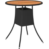 vidaXL Spisebord Til Haven Ø70 Cm Polyrattan Og Massivt Akacietræ