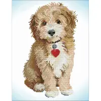 Diamond Dotz Sød hanhund Diamond Art Kit - Delvis drill, Runde Dotz, 33 x 43 cm