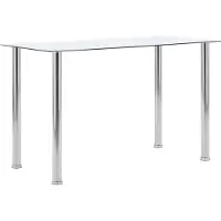vidaXL spisebord 120x60x75 cm hærdet glas gennemsigtig
