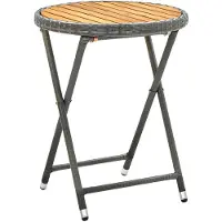 vidaXL Tebord 60 Cm Massivt Akacietræ Og Polyrattan - Grå