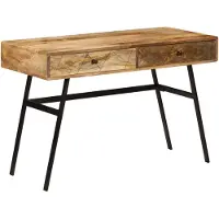 vidaXL skrivebord med skuffer massivt mangotræ 110 x 50 x 76 cm