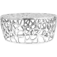 vidaXL sofabord støbt aluminium 70 x 30 cm sølvfarvet
