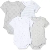 Pippi Baby Bodyer k/æ - 4 pak - Harbor Mist - - 68 - Body K/Æ