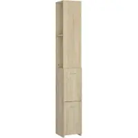 vidaXL badeværelsesskab 25x26,5x170 cm konstrueret træ sonoma-eg
