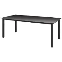 vidaXL havebord 190x90x74 cm aluminium og glas sort