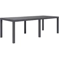 vidaXL Havebord Plastik Rattanlook - Brun / 220 x 90 x 72 cm