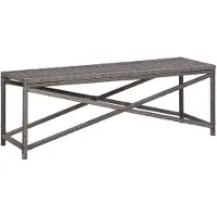 vidaXL Havebænk Polyrattan - Grå