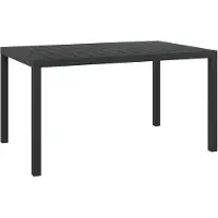 vidaXL havebord WPC aluminium 150 x 90 x 74 cm sort