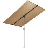 vidaXL Haveparasol Med Aluminiumstang - Gråbrun / 200 x 150 cm