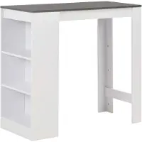 vidaXL barbord med hylde 110x50x103 cm hvid