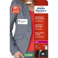 Avery Navneskilt 88,9x31 mm hvid selvklæbende - (20 ark x 16 stk.)