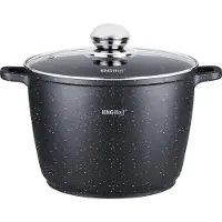 KINGHOFF Puodas Puodas su marmurine danga, 24 cm skersmens, 6,2 l talpos, juodas, „Kinghoff“